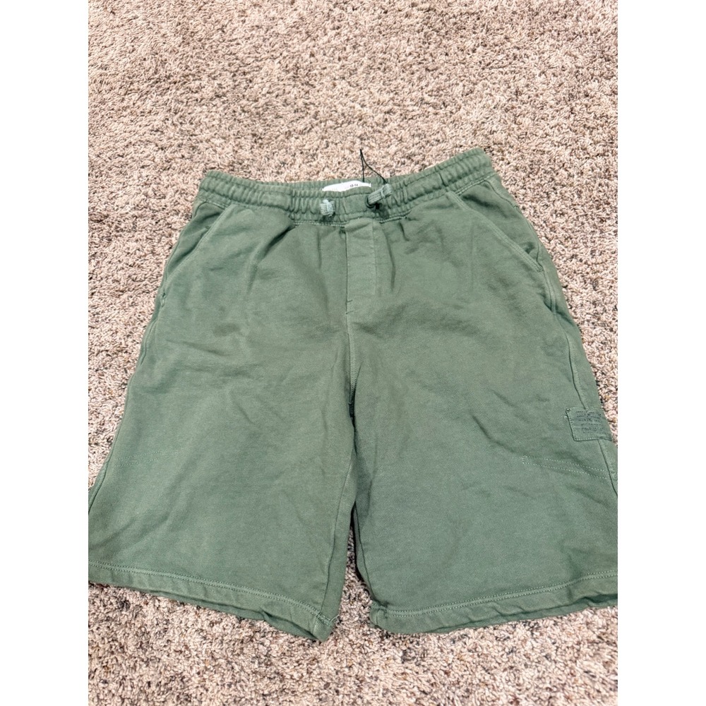 Zara Boys Olive Green Sweatshirt Shorts Elastic Waist Drawstring Size 13-14 164